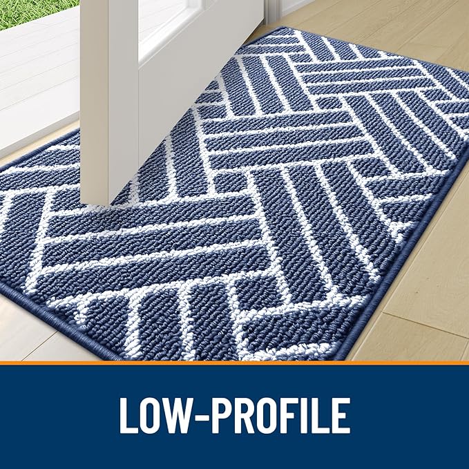 OLANLY Indoor Door Mat, 36x24 Inch, Dirt Resistant and Absorbent, Non-Slip Rubber Backing Floor Mats, Easy Clean Low-Profile Doormat for Entryway, Front Door, and Inside Entrance, Navy - Image 4