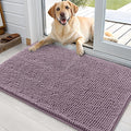 OLANLY Dog Door Mat for Muddy Paws 36x24, Absorbs Moisture and Dirt, Absorbent Non-Slip Washable Doormat, Quick Dry Chenille Mud Mat for Dogs, Entry Indoor Entryway Carpet for Inside Floor, Deep Plum by OLANLY