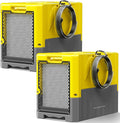 190PPD Commercial Dehumidifier with Pump for Basement-6000Sq.Ft. Warehouse, Large Space Crawl Space Dehumidifier for Efficient Water Damage Restoration-Auto Defrost, Memory Starting, Yelow-2PC by POXURIO