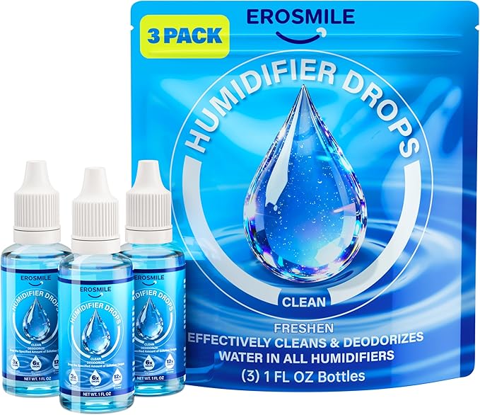 Humidifier Cleaner Drops [3 Pack] Humidifier Water Treatment Cleaning Drops for All Makes & Models - Slows Buildup & Scaling - Cleans & Deodorizes Water, 300+ Day Supply by Unknown