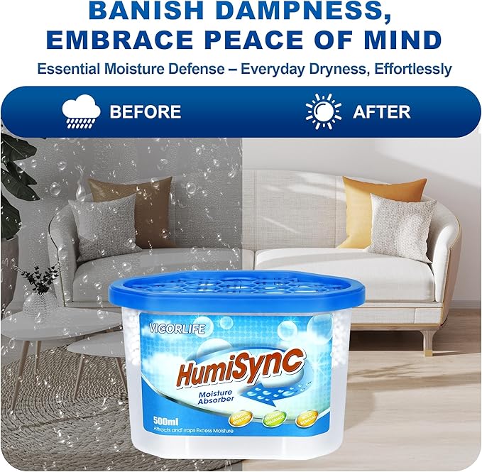 Moisture Absorbers,10 x16.9 Oz Portable Humidity Absorber Boxes for Bathroom, Closet, Kitchen, Dehumidifiers, Attract and Trap Excess Moisture, Convenient and Effective, Blue - Image 4