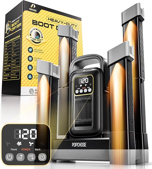 POPCHOSE Heavy-Duty Boot Dryer, Upgraded Shoe Dryer Helps Reduce Odor, Glove & Boot Warmer, Silent & Adjustable Timer by Popularchoicesfromhere