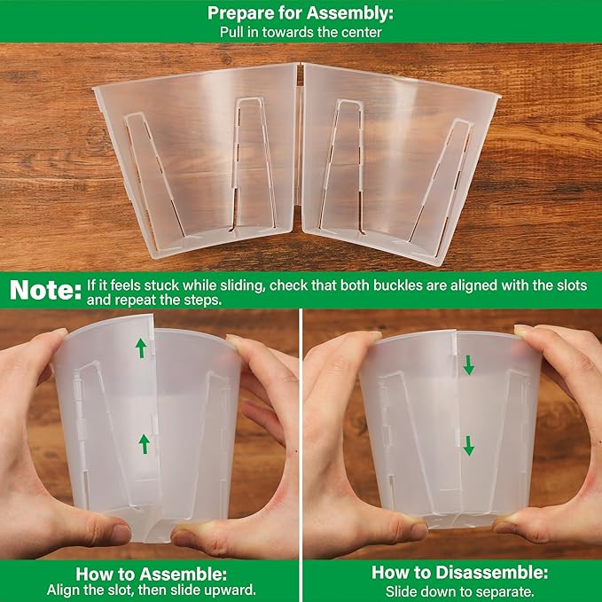 5 Inch Side-Open Orchid Pots 12 Pack, Clear Plastic Nursery Planters with Detachable Side Walls for Easy Repotting, Breathable Slotted Flower Pots with Drainage for Root Health - Image 5