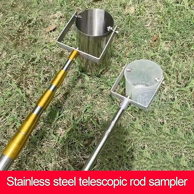 Water Sampler Long Handle Telescopic,Water Sampling Pole with Pendulum Beaker,Device Environmental Water Sampler,for Environmental Monitoring,Water Quali(Size:1000ml,2m(6.5ft),Color:Stainless steel) - Image 2