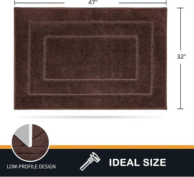 PURRUGS Dirt Trapping Door Mat 32" x 47", Non-Slip/Skid Machine Washable Entryway Rug, Dog Doormat, Super Absorbent Welcome Mat for Muddy Wet Shoes and Paws, Brown - Image 2