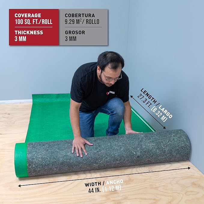 ROBERTS Super Felt Underlayment - 100 sq. ft. Roll - 44" x 27.3' x 3 mm - Image 7