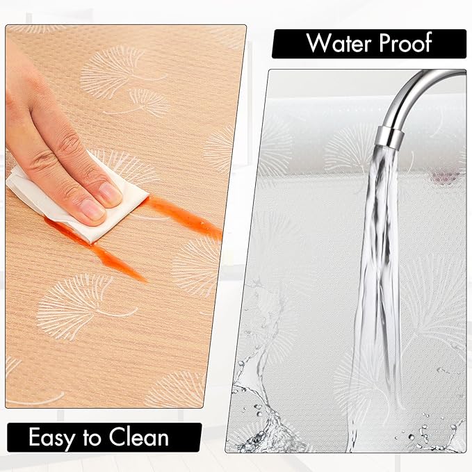 Cooyes Shelf Liner, Non Adhesive Drawer and Cabinet Liner, EVA Washable Oil-Proof Shelf Paper for Kitchen Cabinets, Refrigerator, Storage, Desks with Modern Pattern（23.6" W x 236" L） - Image 6