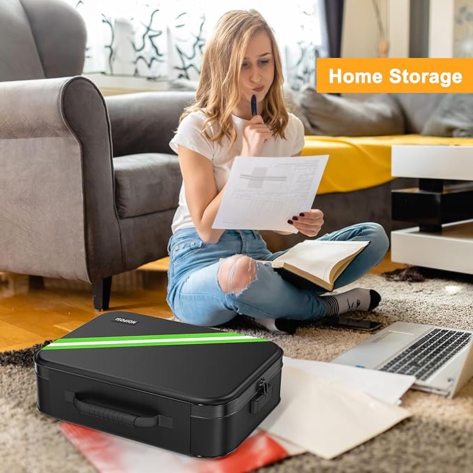 Noiposi Document Organizer with 5200℉ Heat Insulated, 16.1"x11.4"x4.3" Waterproof and Fireproof Document Box with Lock, Home Strong Fireproof Safe Storage Box for Legal Size Documents and File - Image 7