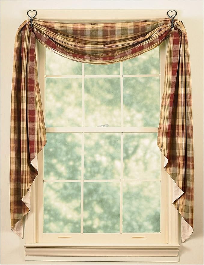 Park Designs Fishtail Swag Curtains - Saffron, 145" x 25" | Extra Long Window Scarf | 100% Cotton | Primitive & Traditional Home Decor by ParkDesigns