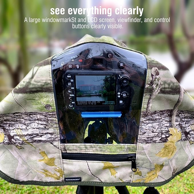 Camera Rain Cover with Openable Viewing Window & Strap Mountable Design,Waterproof Camera Raincoat Sleeve Protector (XXL) - Image 3
