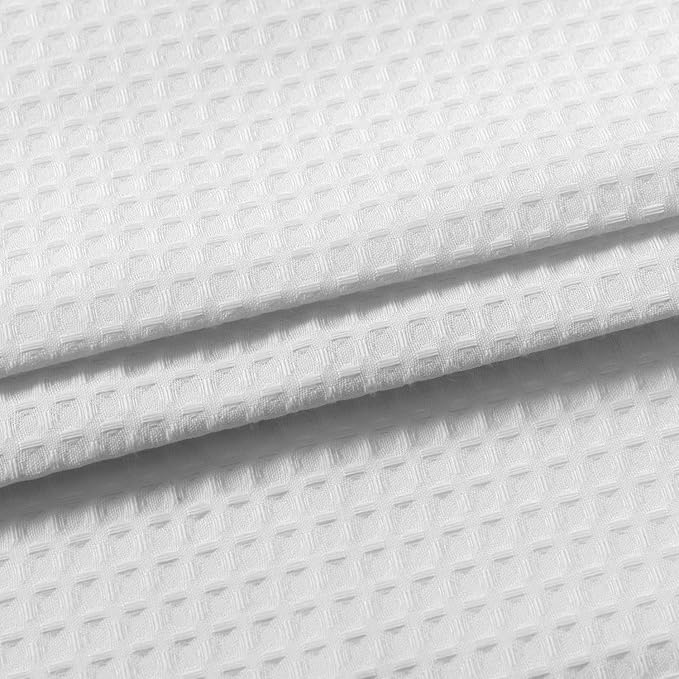 Barossa Design Waffle Weave Half Window Tier Curtains: Small Bathroom Window Curtains Waterproof with 36 inch Length Short Length for Cafe & Kitchen - White, 36"x36" for Each Panel, Set of 2 - Image 2