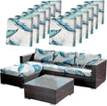 12Pcs Stretch Patio Cushion Covers Outdoor Couch Cover Replacement,Outdoor Sofa Covers for Patio Couch,Washable Furniture Cover (Tropical Flavor,Cushions Not Included) by CALBODE