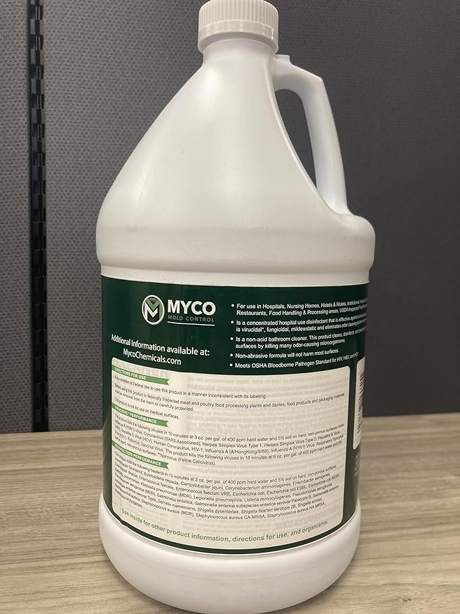 Myco Mold Control Concentrate – EPA-Registered Hospital Grade Disinfectant & Cleaner, Quat Formula for Mold Remediation & Bacteria Control, Commercial & Residential Use, 1 Gallon - Image 7
