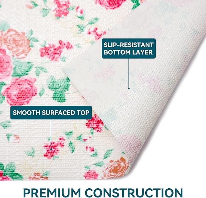 12" W x 60" L Floral Drawer and Shelf Liner for Cabinets, Non-Adhesive Strong Grip Non-Slip Flower Shelf Cabinet Kitchen Shelf Liners for Kitchen Cabinets - Image 5