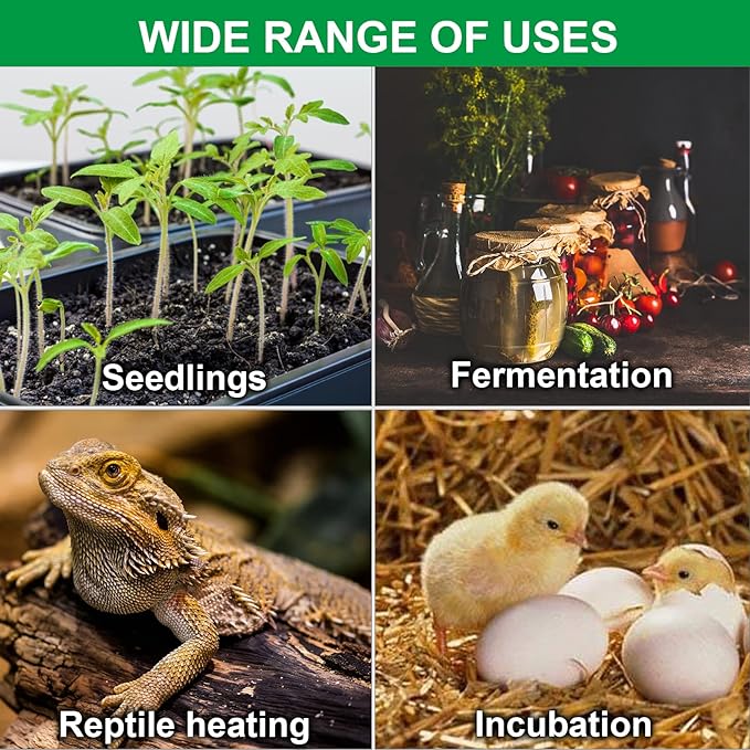 Seedling Heat Mat Hydroponic Plants Heating Pad, Seed Starting Greenhouse and Germination, Waterproof Durable Heating Pad for Indoor Home Gardening Seed Starter(10“x20.75”) - Image 7