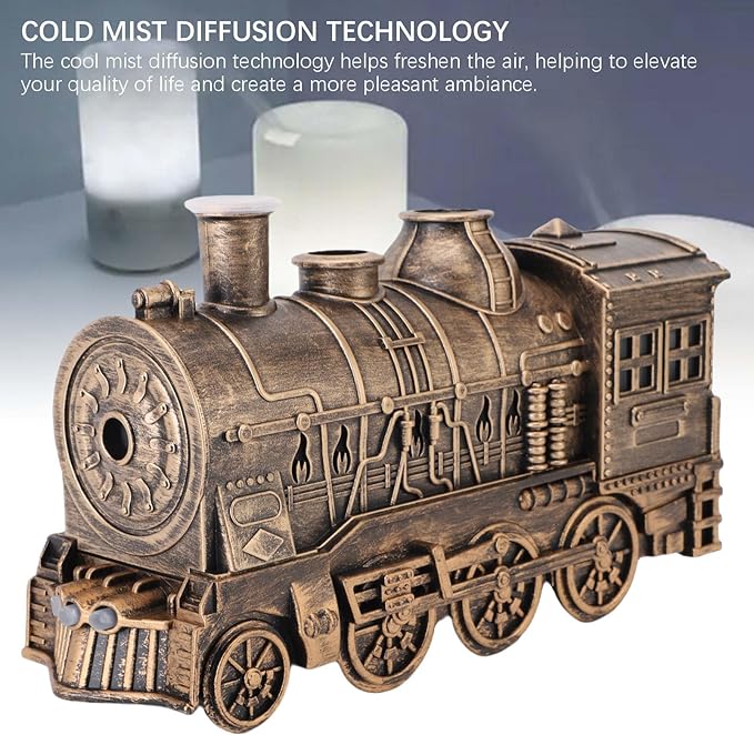 Humidifiers for Bedroom, 300ml Essential Oil Diffuser with Dual Nozzles Train Shaped Air Humidifier for Bedroom, Office and Desktop - Image 4