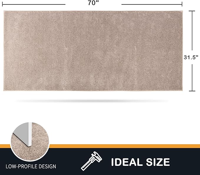 PURRUGS Dirt Trapping Door Mat 31.5" x 70", Non-Slip Machine Washable Entryway Rug, Dog Doormat, Indoor Front Door Mat, Super Absorbent Entry Rug for Muddy Shoes & Paws, Taupe - Image 2