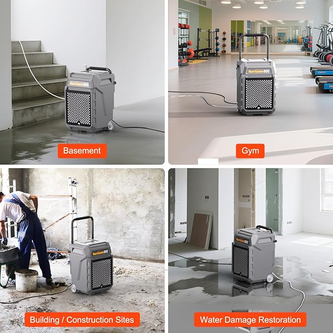 Abestorm 170 Pints Commercial Dehumidifiers with Pump & Drain Hose, Portable Industrial Dehumidifier for Water Damage Restoration, Basements, Warehouses - Covers Up to 2,100 Sq.Ft - 5-Year Warranty - Image 8