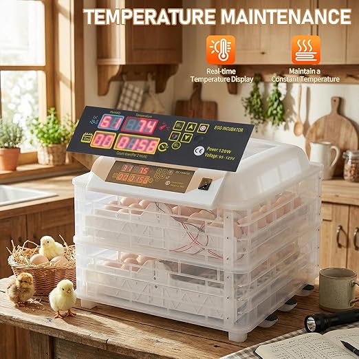 Winado Incubators for Hatching Eggs, 112 Egg Incubator with Automatic Egg Turning & Temperature Control, Egg Candler, and Day Counter for Chicken, Duck, and Quail Eggs Hatching - Image 2