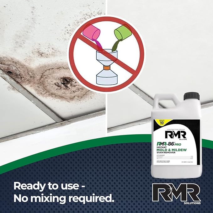 RMR-86 Pro Instant Mold Stain & Mildew Stain Remover - Contractor Grade Cleaning Solution, Professional Quality Formula, Odor Removal, 2.5 Gallon, 2 Pack - Image 3