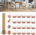 24PCS Upgraded Silicone Chair Leg Floor Protectors for Hardwood Floors, Furniture Sliders for Chair Legs, 360°Felt Pad Bottom Wrapped Thickening Furniture Pads Cap Covers to Scratch and Reduce Noise by Violibar