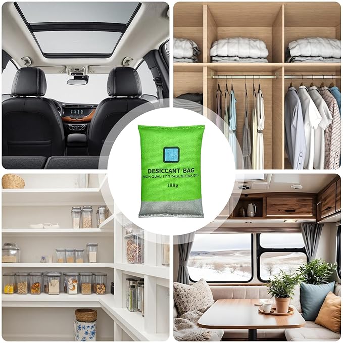Car Dehumidifier - Silicone Beads Desiccant, Moisture Absorber Bag, Leak Proof Drying Pack, Interior Humidity Control, Multi Area Moisture Prevention, for Windscreens Closet Garage Household Home - Image 6