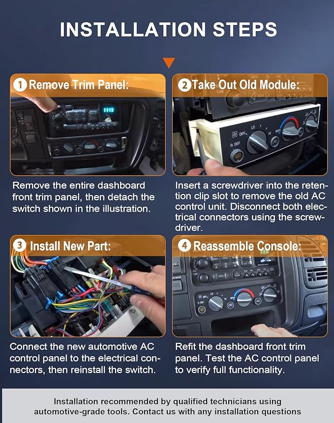 Flecto 599-006 AC Heater Control Panel with Rear Defogger - 1996-2000 Chevy, Cadillac, GMC (Escalade, C1500, Suburban, Tahoe, Yukon) - Replaces OEM 9378805, 16231165 - Image 7