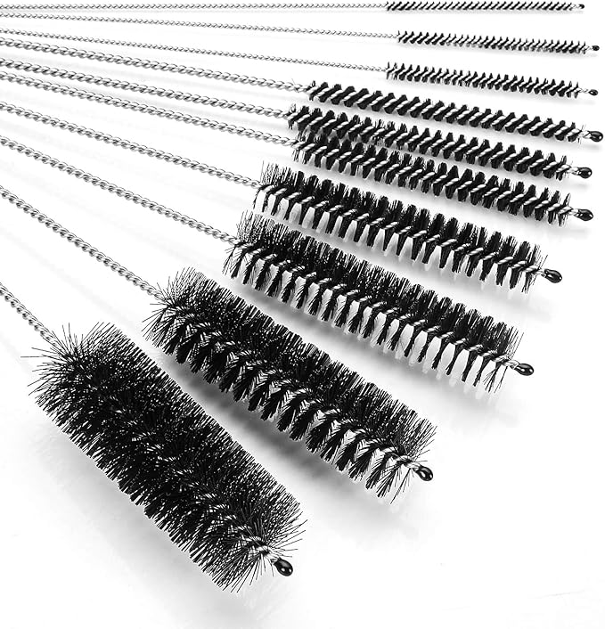 CiaraQ Bottle Cleaning Brushes, 8 Inch Nylon Tube Brush Set, Cleaner for Narrow Neck Bottles Cups with Hook, Set of 10pcs - Image 6