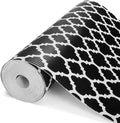 Glotoch Shelf Liners for Kitchen Cabinets 12” x 20 ft, Non Slip Drawer Liner, Waterproof Cabinet Liner for Wire/Pantry/Closet/Dresser-Non Adhesive, Heavy Duty, Quatrefoil, Black&White by GlotochExpress
