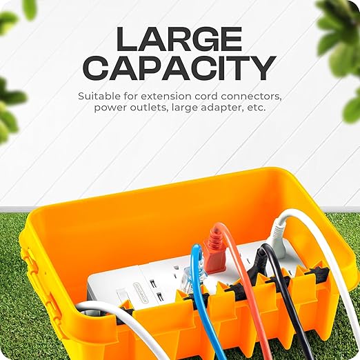 SockitBox – The Original Weatherproof Connection Box – Indoor & Outdoor Electrical Power Cord Enclosure for Timers, Extension Cables, Transformers, Power Strips, Lights, Tools & More – Medium – Orange - Image 2