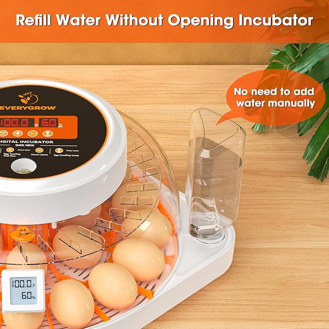 Incubators for Hatching Eggs, 22 Eggs Smart Incubator with Automatic Egg Turning and Humidity Control, Automatic Water Adding for Hatching Chicken, Duck, Quail Goose [2025 Upgrade] - Image 3