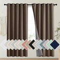 NICETOWN Coffee Vintage Linen 100% Blackout Curtains for Playroom, Thermal Insulated Curtains 72" Long, Noise Reducing Window Treatment Drapes for Laundry Room, 62" Wide Per Panel, Set of 2 by NICETOWN