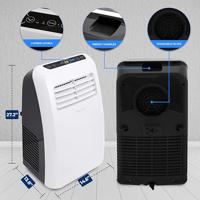 SereneLife 3-in-1 Portable Air Conditioner with Built-in Dehumidifier Function,Fan Mode, Remote Control, Complete Window Mount Exhaust Kit - Image 6