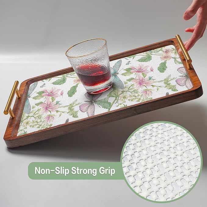 Shelf and Drawer Liner for Kitchen Cabinet Non-Adhesive Strong Grip Floral Shelf Liner Non-Slip Drawer Liner Waterproof Easy Install Cabinet Liner for Drawer Cupboard Table Shelves 12IN×16.4FT - Image 7