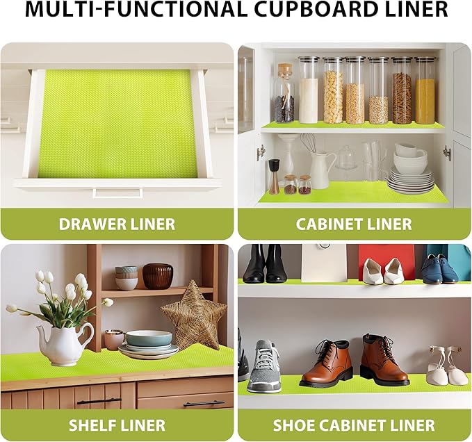 Shelf Liners for Cabinets-Drawer Liner Cabinet Liners for Shelves Kitchen,Non-Adhesive,Non-Slip,Green,12 x 60 inch - Image 5