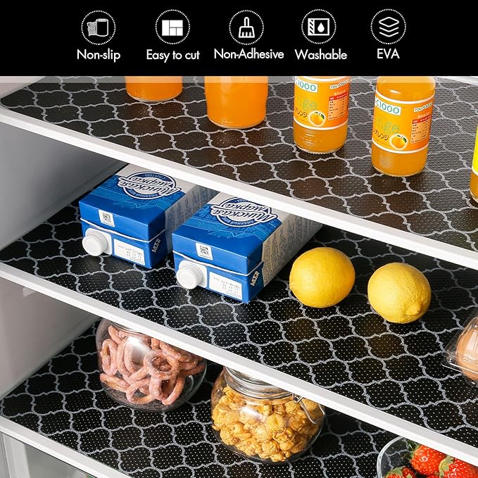 Cooyes Shelf Liner for Kitchen Cabinets – Non-Adhesive Waterproof Drawer Liner – Durable EVA Material Easy-to-Cut Shelf Paper for Refrigerator, Cupboard, Dresser with Modern Pattern - Image 8