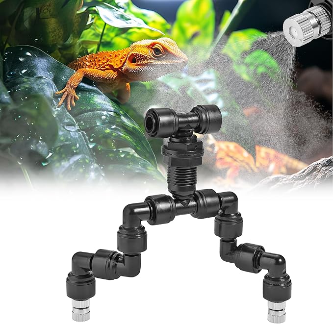 CozyCabin Double Reptile Mister Nozzles, 1/4'' Reptile Misting Spray Nozzle 360 Degree Adjustable Detachable Nozzle - Fine Mist Fogger for Terrarium, Aquarium Rainforest - Image 7