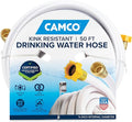 Camco TastePURE 50-Ft Water Hose - RV Drinking Water Hose Contains No Lead, No BPA & No Phthalate - Features Diamond-Hatch Reinforced PVC Design - 5/8” Inside Diameter, Made in the USA (22793) by Camco