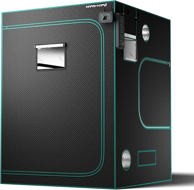 MARS HYDRO 5x5 Advanced Grow Tent, 60"x60"x80" High Reflective Mylar 1680D for Hydroponics Indoor Plant Growing, with Observation Window,Floor Tray and Smooth Zipper for TS3000/FC6500/FC-E6500/FC8000 by MARSHYDRO