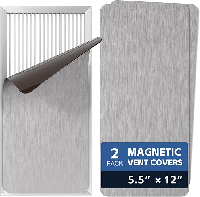 2 Pack Strongest Magnetic Vent Covers 5.5"x12", Magnet Cover for Home Floor Wall Ceiling RV Registers Air Vent Decoration Covers Magnetic Sheets by KLOLKUTTA