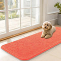 OLANLY Dog Door Mat for Muddy Paws 47x17, Absorbs Moisture and Dirt, Absorbent Non-Slip Washable Doormat, Quick Dry Chenille Mud Mat for Dogs, Entry Indoor Entryway Carpet for Inside Floor, Coral by OLANLY