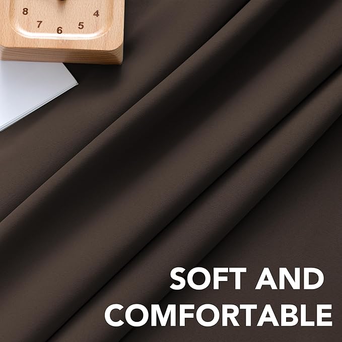 H.VERSAILTEX Blackout Curtains Thermal Insulated Window Treatment Panels Room Darkening Blackout Drapes for Living Room Back Tab/Rod Pocket Bedroom Draperies, 52 x 96 Inch, Chocolate Brown, 2 Panels - Image 5