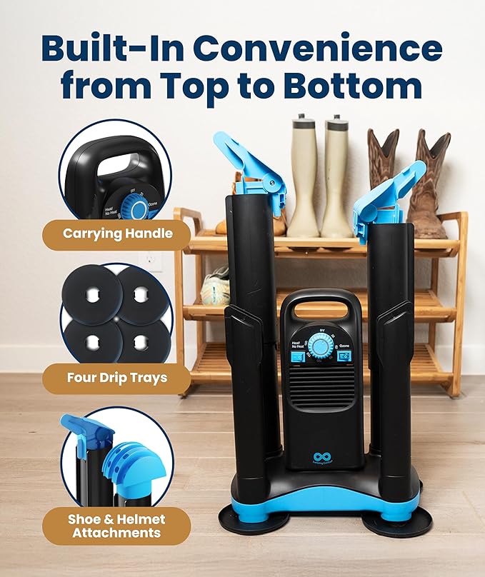 Upgraded Boot Dryer for Work Boots with Ozone Deodorizer - Fast Drying Compact Easy-to-Use Shoe Warmer Adjustable Tube Design - Fast Drying Shoes Dryers for Sneakers & Gloves, Ski Gears (2 Pair) - Image 8
