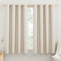 NICETOWN Beige 100% Blackout Short Curtains 68" Lenghth Burg for Kitchen, 2 Panels, Beige Linen Drapes with Thermal Insulated White Liner, Keeping Out Cold Air and Heat Panels by NICETOWN