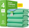 IMPROVIA® Washable Underpads, 34" x 36" (Pack of 4) - Heavy Absorbency Reusable Bedwetting Incontinence Pads for Kids, Adults, Elderly, and Pets - Waterproof Protective Pad for Bed, Couch, Sofa, Floor by IMPROVIA