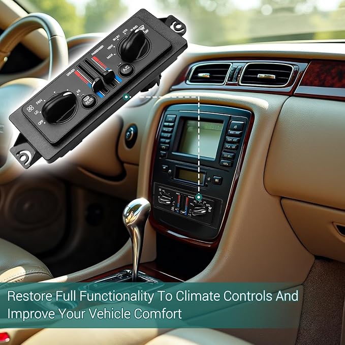 599-199 AC Climate Control Module Compatible with 2000-2005 Buick Century 3.1L/2000-2004 Buick Regal 3.8L Air Temperature Control Panel, A/C Heater Conditioning Switch Unit OEM: 10308120 10447470 - Image 6