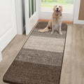 Smiry Dog Door Mat for Muddy Paws, Absorbs Moisture and Dirt, Low-Profile Entryway Mat with Non-Slip Backing, Entry Indoor Outdoor Doormat for Inside Floor (48x30 Inches, Light Brown, Striped) by Smiry