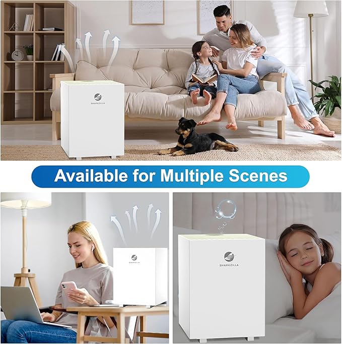 SHARKZILLA Evaporative Humidifiers for Bedroom, 1.3Gallon No Mist Humidifiers for Baby, Top Fill Air Humidifier with Filter, Timer, Quiet - Image 9