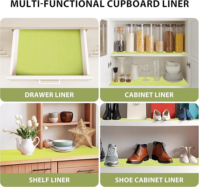 Shelf Liners for Cabinets-Drawer Liner Cabinet Liners for Shelves Kitchen,Non-Adhesive,Non-Slip,Green,12 x 180 inch - Image 7