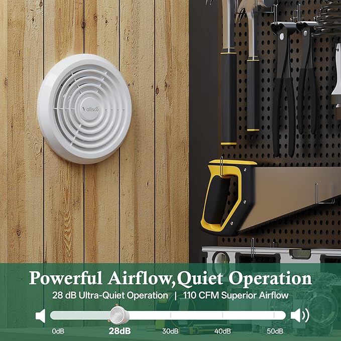 4" Bathroom Exhaust Fan, White Quiet Ceiling Exhaust Fan 110 CFM, 1.0 Sones Ideal Ventilation for Bathroom, Kitchen, RV, Mobile Home, Garage - Image 3